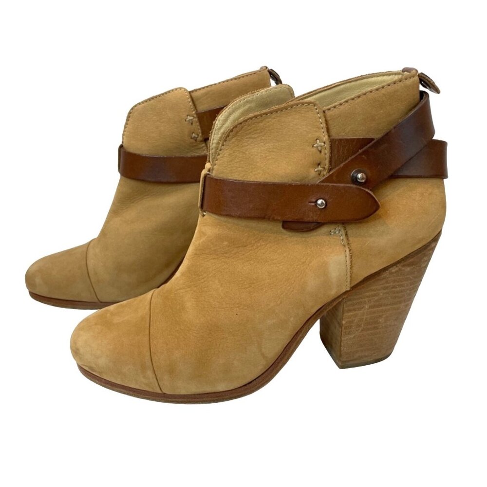 Rag & Bone Newbury Suede Leather Ankle Boots Size 37 Tan Brown